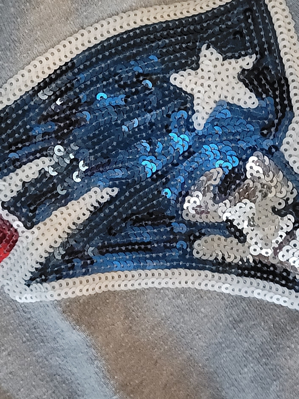 Victoria's Secret Gray Sweatshirt with Sequin New England PatriotsLogo - Picture 4 of 5
